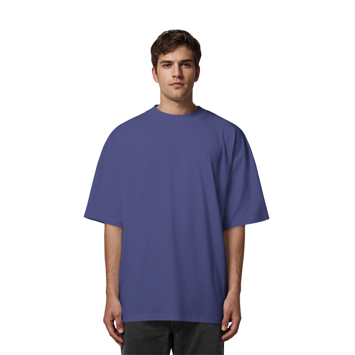 Organic Oversize Shirt - Wein gestickt