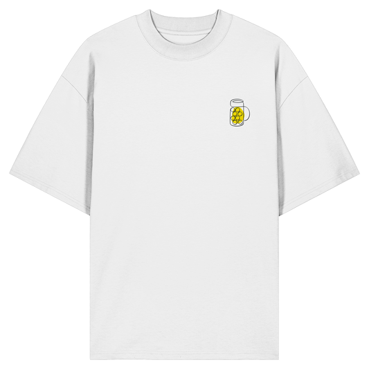 Organic Oversize Shirt - Maßkrug gestickt (gelb)