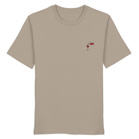 Organic Shirt - Wein gestickt (rot)