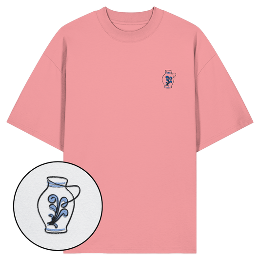 Organic Oversize Shirt - Bembel gestickt (blau)