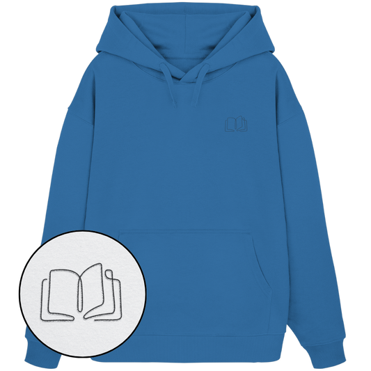 Organic Oversize Hoodie - Buch gestickt