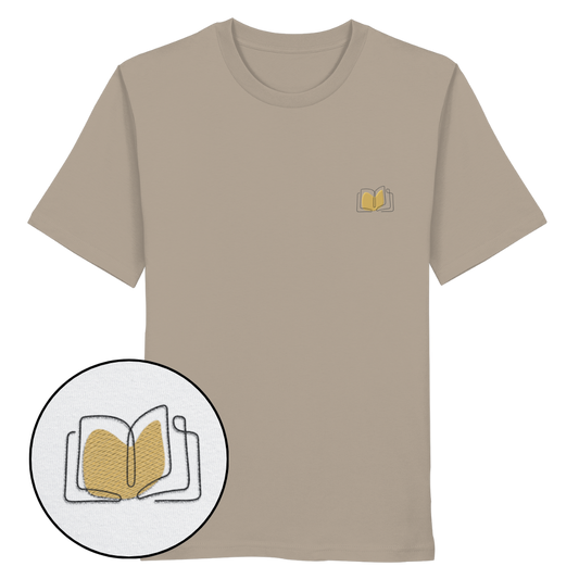 Organic Shirt - Buch gestickt (beige)