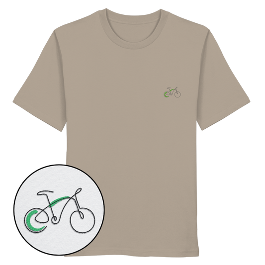 Organic Shirt - Fahrrad gestickt (grün)