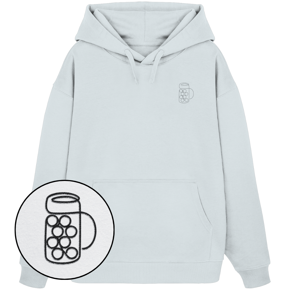 Organic Oversize Hoodie - Maßkrug gestickt
