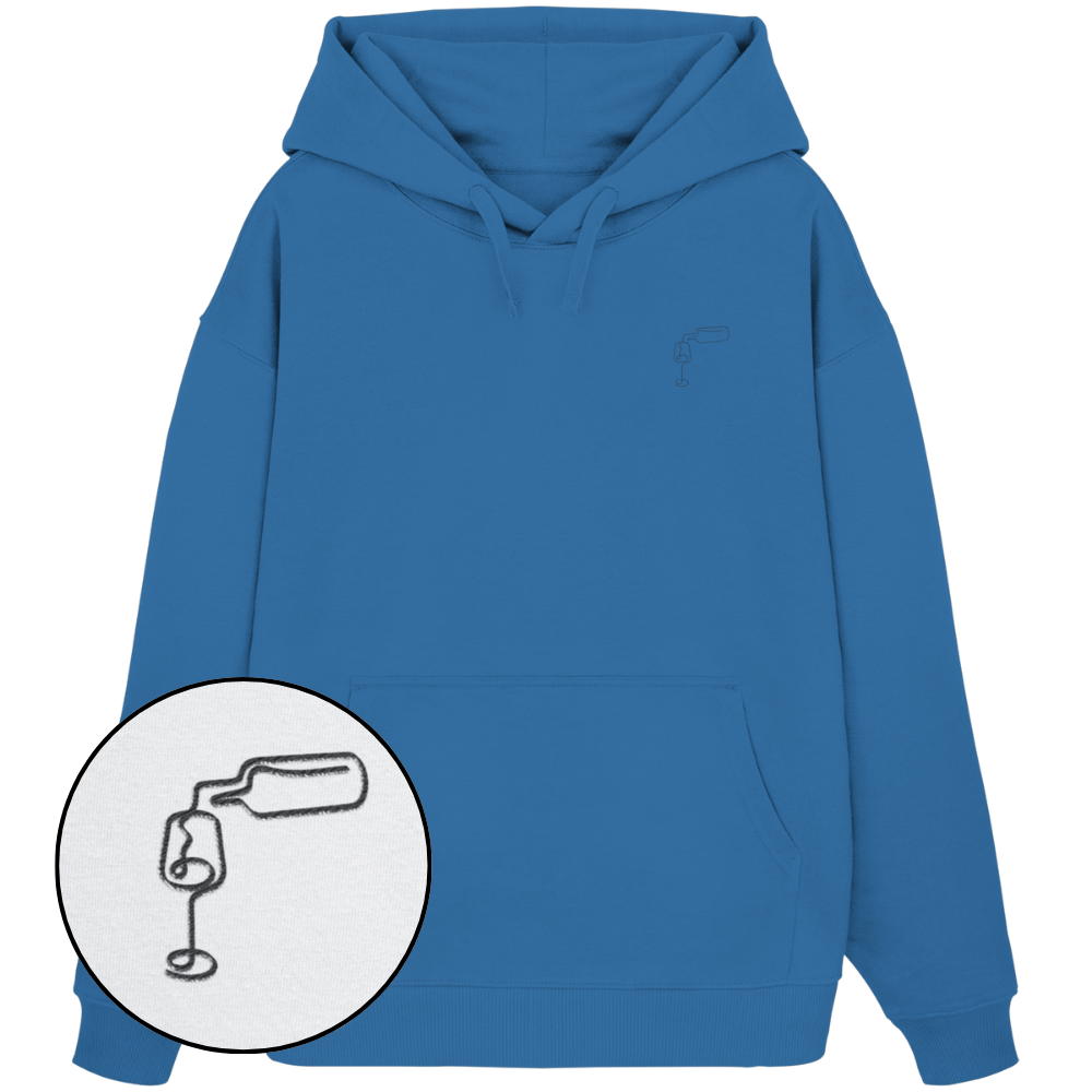 Organic Oversize Hoodie - Wein gestickt