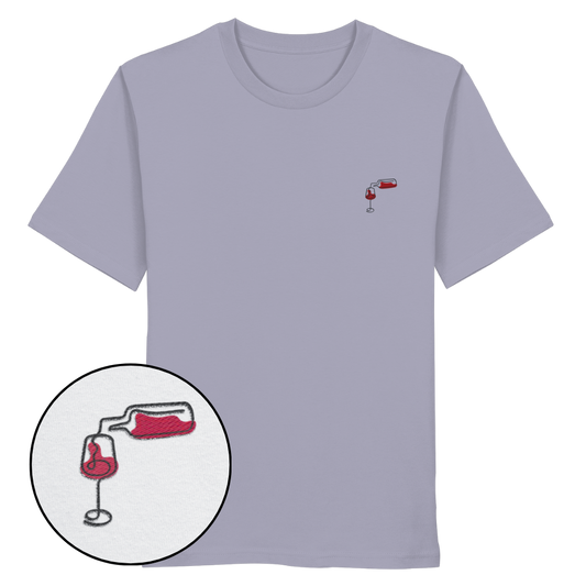 Organic Shirt - Wein gestickt (rot)