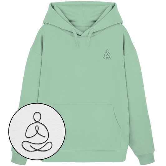 Organic Oversize Hoodie - Yoga gestickt