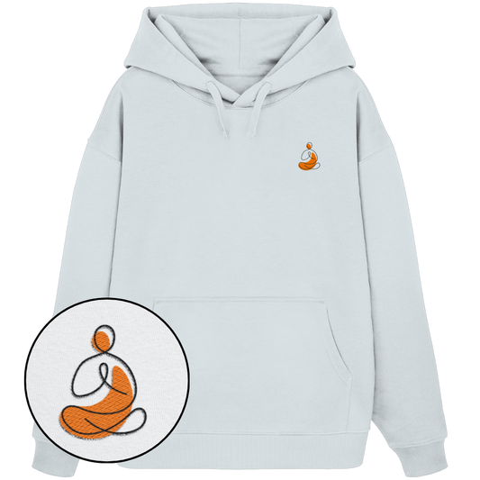 Organic Oversize Hoodie - Yoga gestickt (orange)