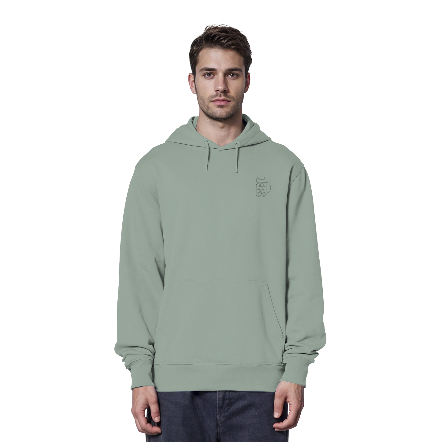 Organic Hoodie - Maßkrug gestickt