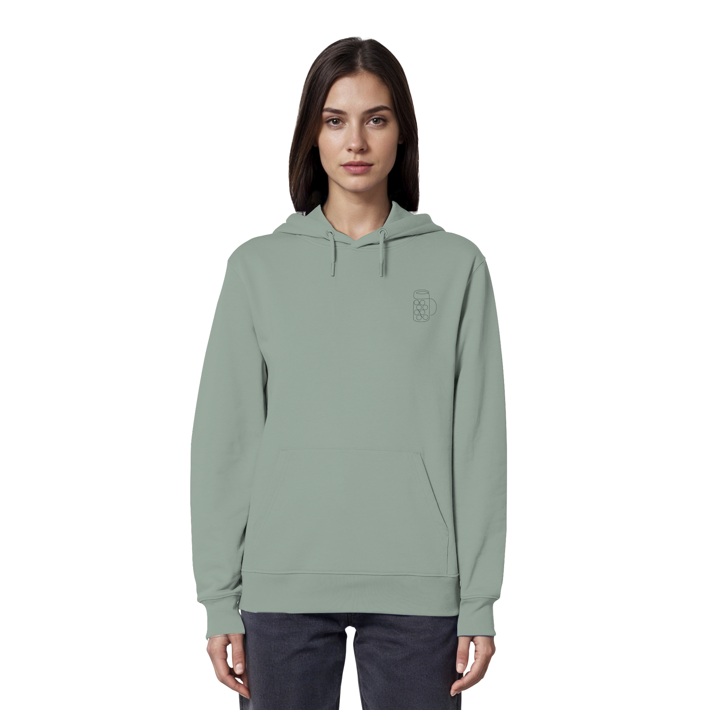 Organic Hoodie - Maßkrug gestickt