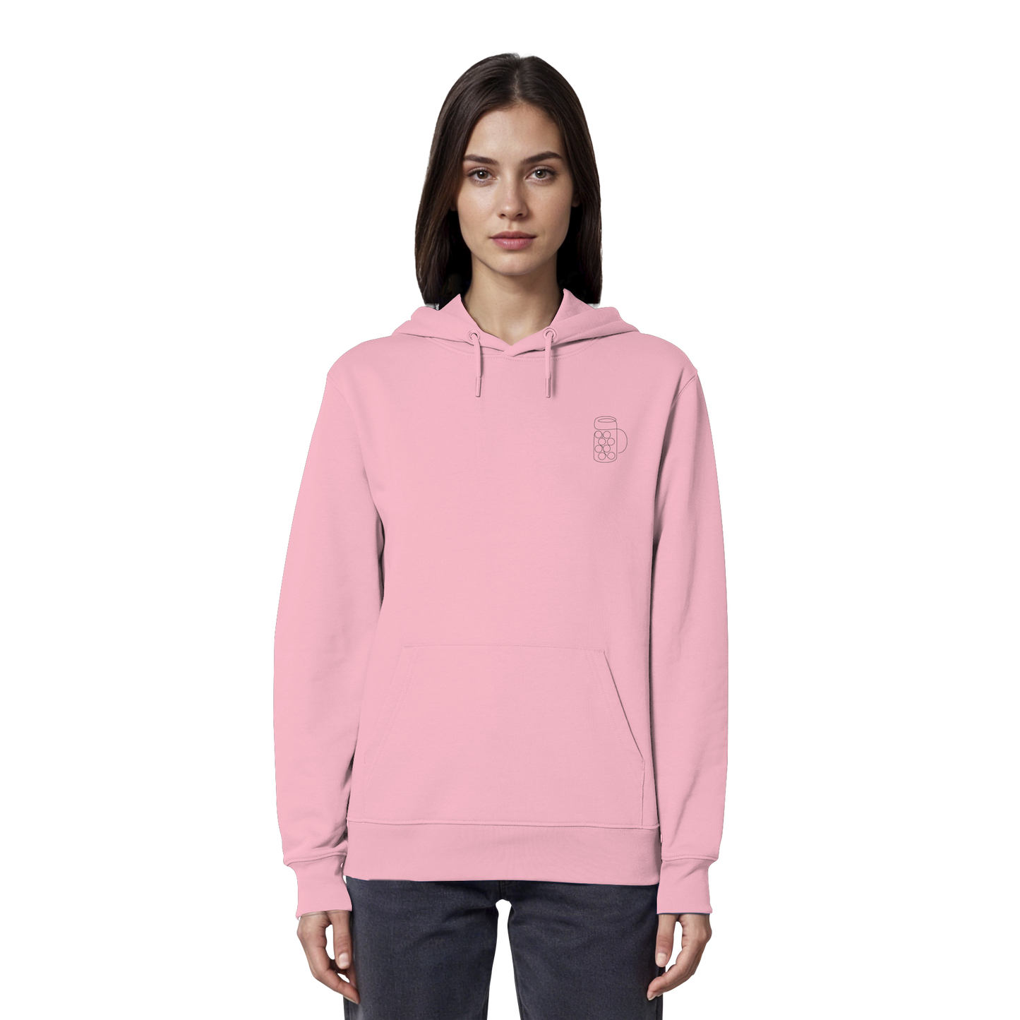Organic Hoodie - Maßkrug gestickt