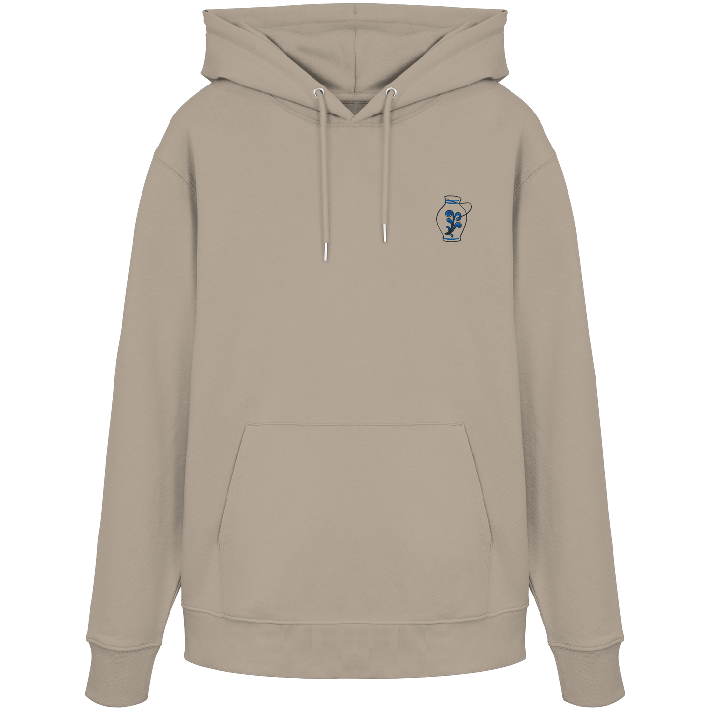 Organic Hoodie - Bembel gestickt (blau)