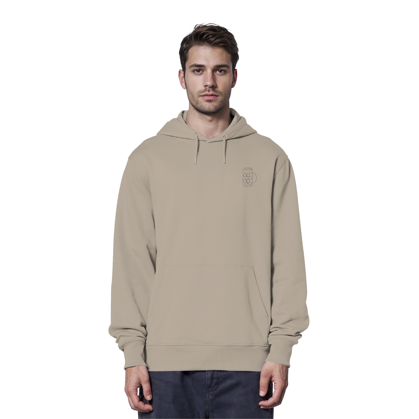 Organic Hoodie - Maßkrug gestickt