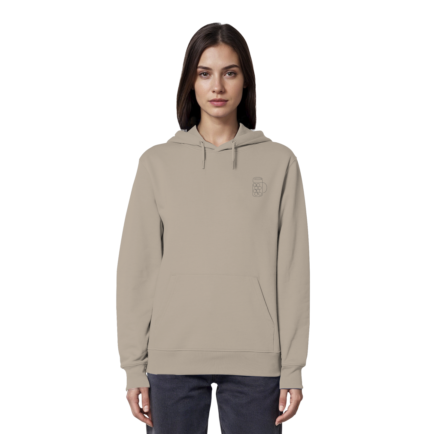 Organic Hoodie - Maßkrug gestickt