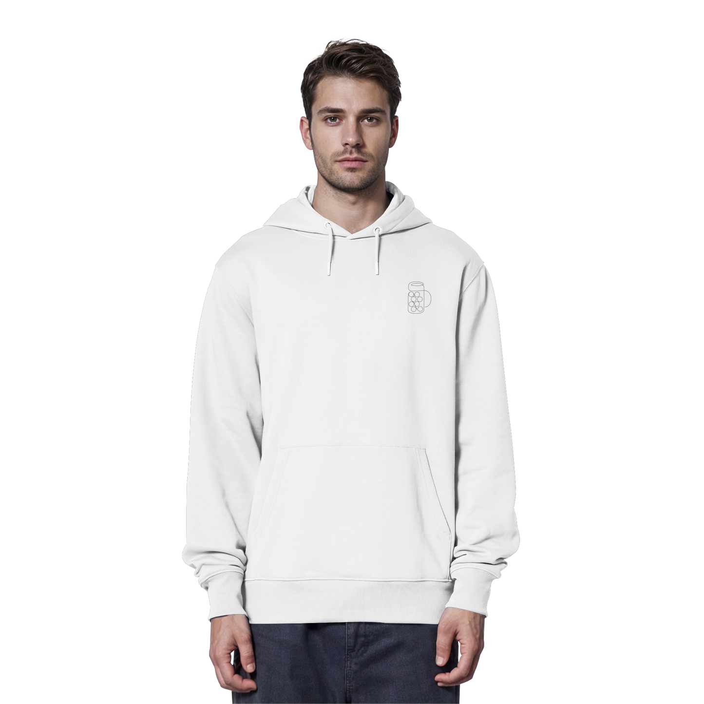 Organic Hoodie - Maßkrug gestickt