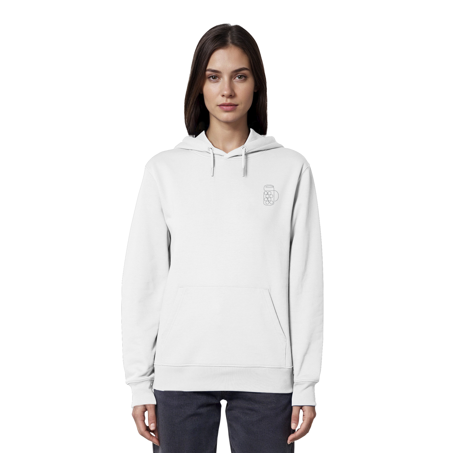 Organic Hoodie - Maßkrug gestickt