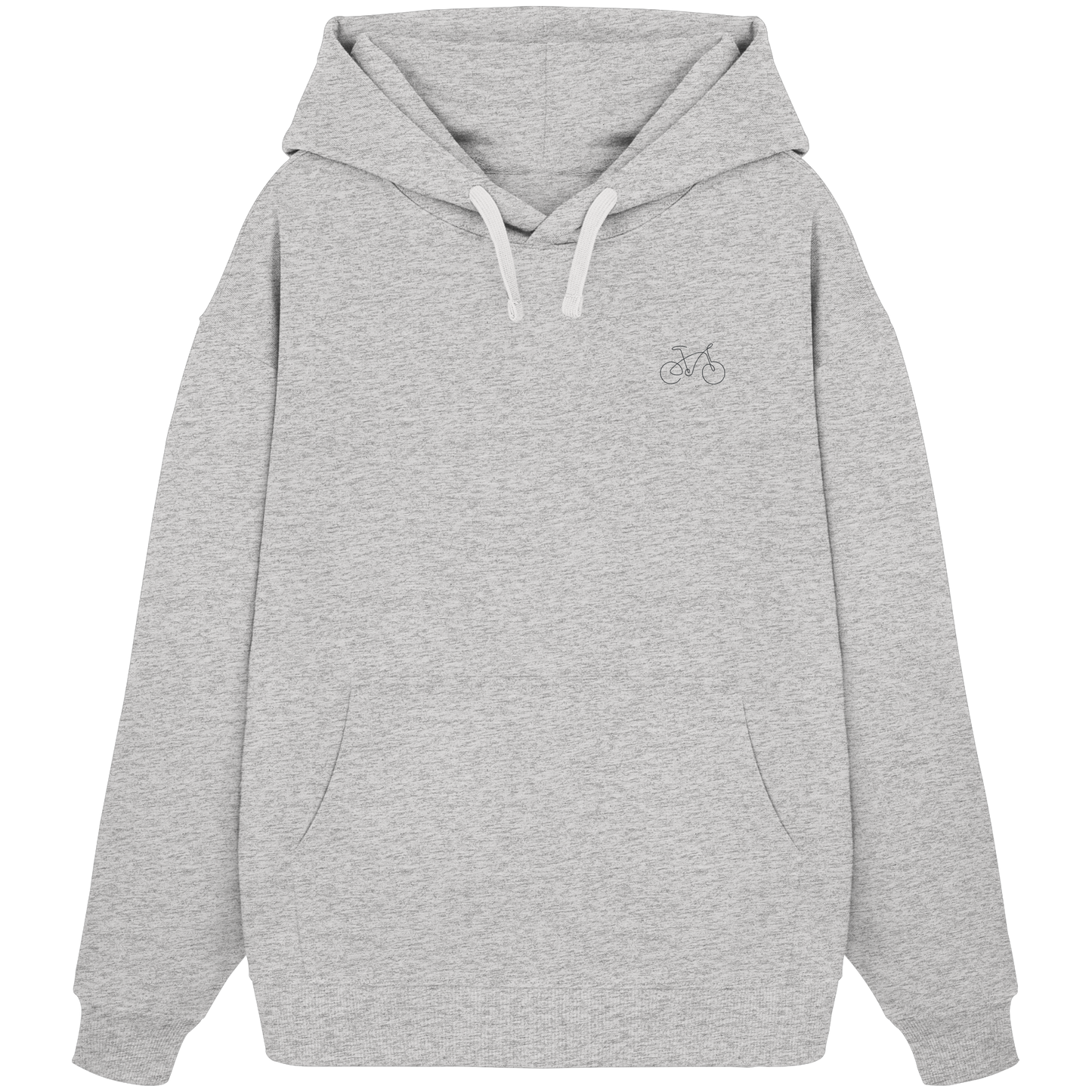 Organic Oversize Hoodie - Fahrrad gestickt