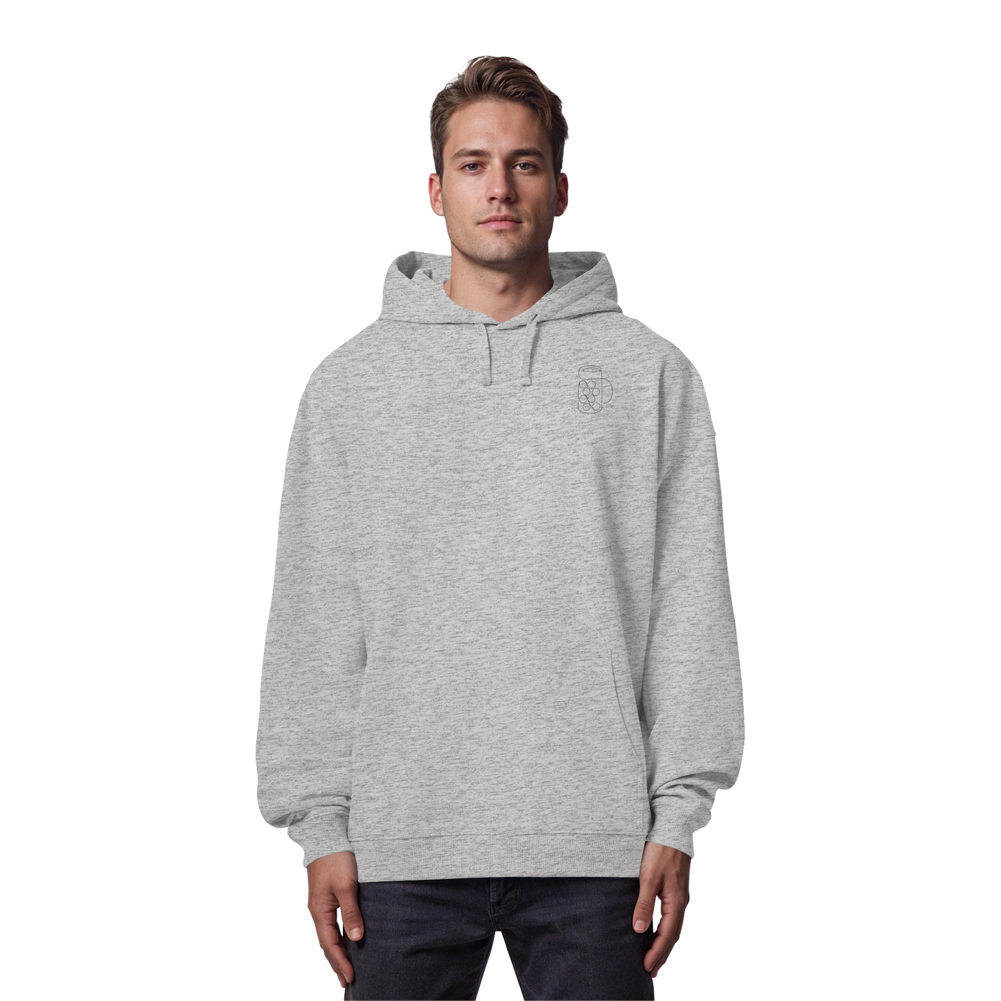 Organic Oversize Hoodie - Maßkrug gestickt