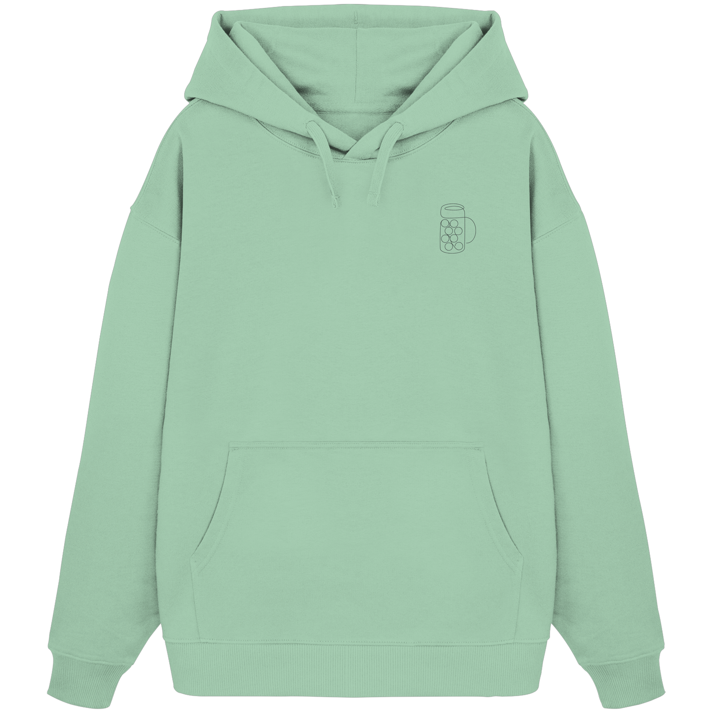 Organic Oversize Hoodie - Maßkrug gestickt