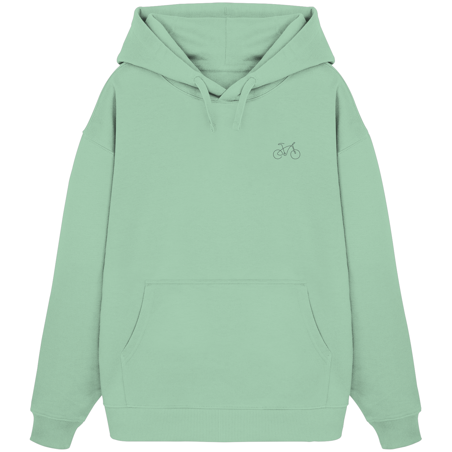 Organic Oversize Hoodie - Fahrrad gestickt