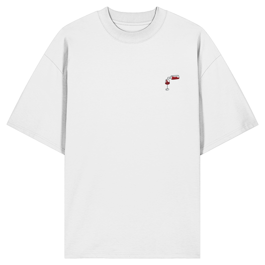 Organic Oversize Shirt - Wein gestickt (rot)