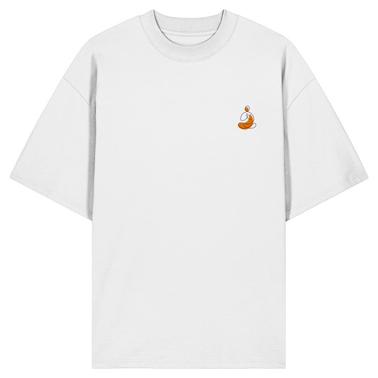 Organic Oversize Shirt - Yoga gestickt (orange)